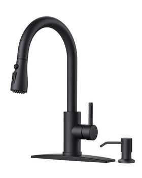 FORIOUS kitchen faucet pull-down sprayer offers versatile reach for sink tasks.