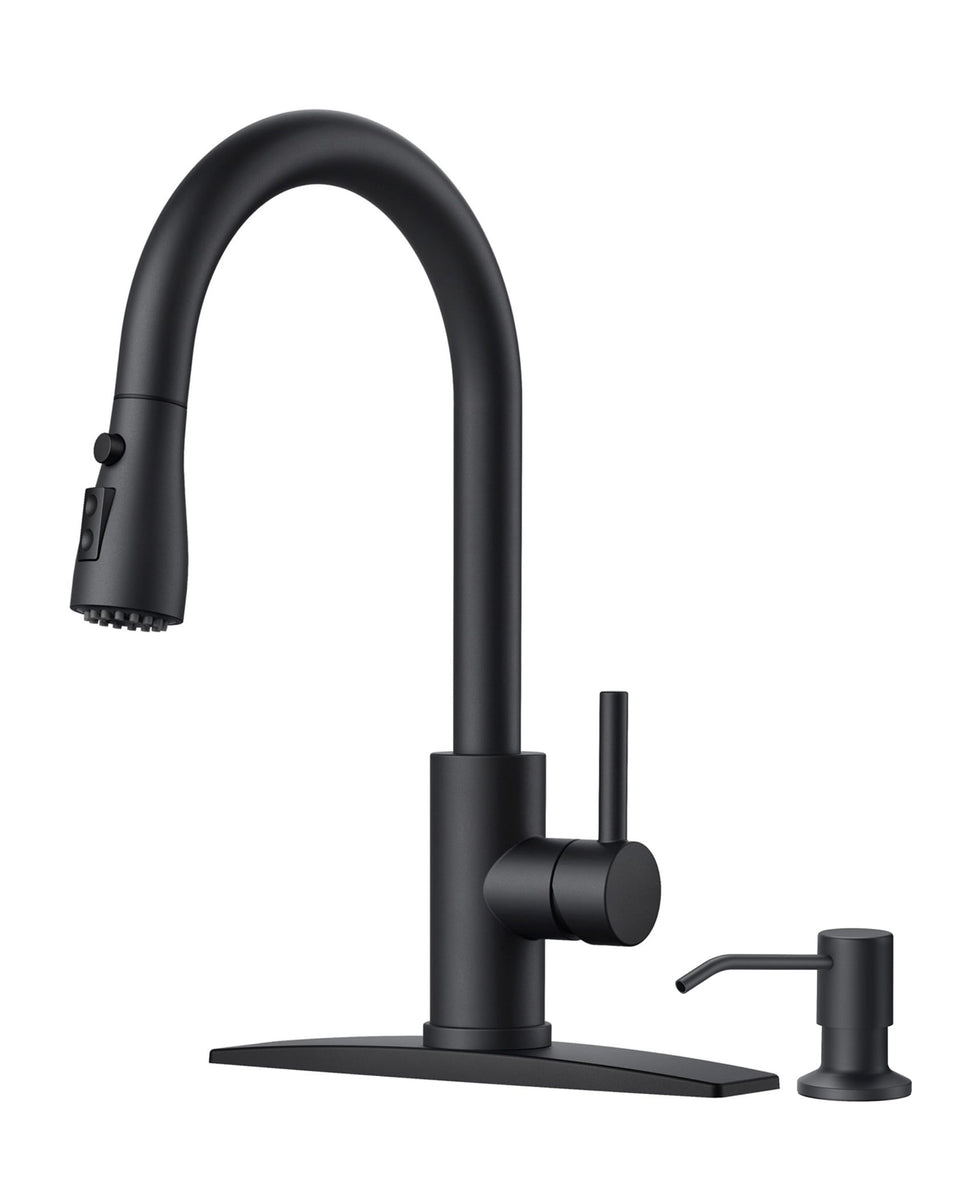 FORIOUS kitchen faucet pull-down sprayer offers versatile reach for sink tasks.