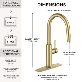FORIOUS pull down sprayer faucet offering convenient one handed rinse and spray mode switching.