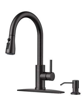 FORIOUS kitchen faucet pull-down sprayer in action for easy cleaning