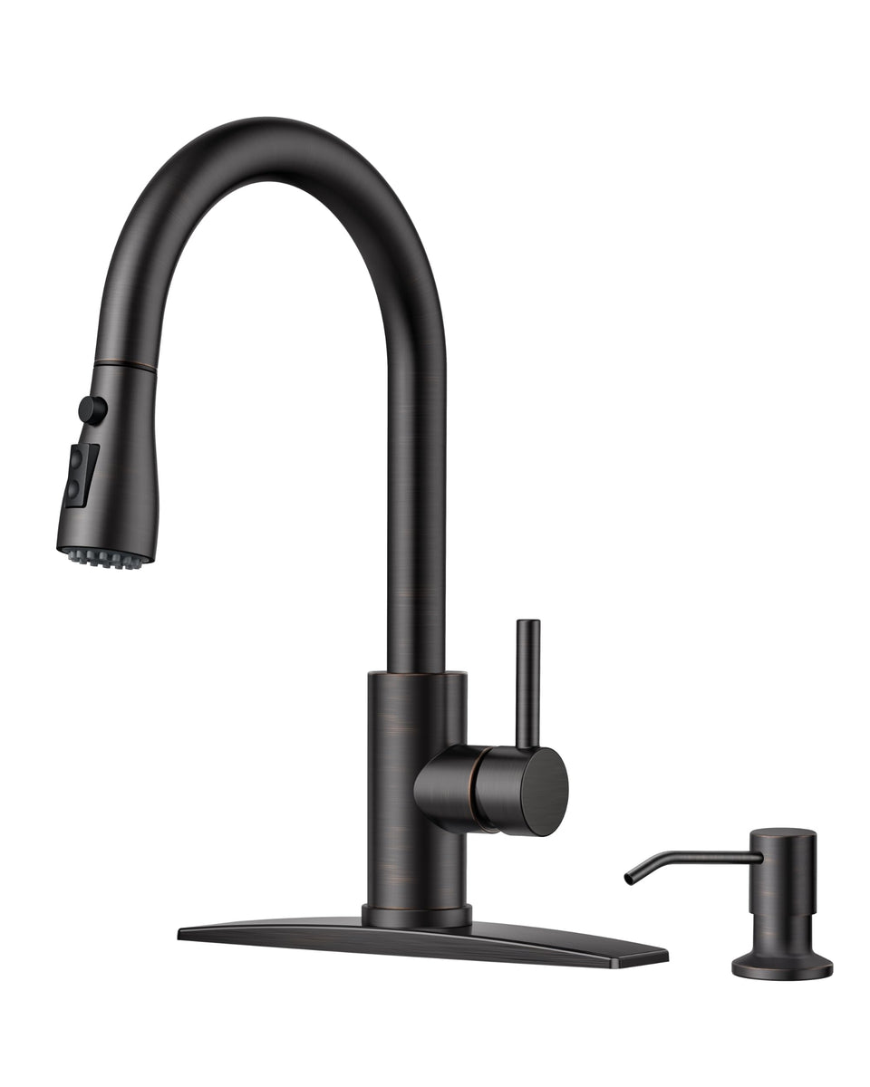 FORIOUS kitchen faucet pull-down sprayer in action for easy cleaning