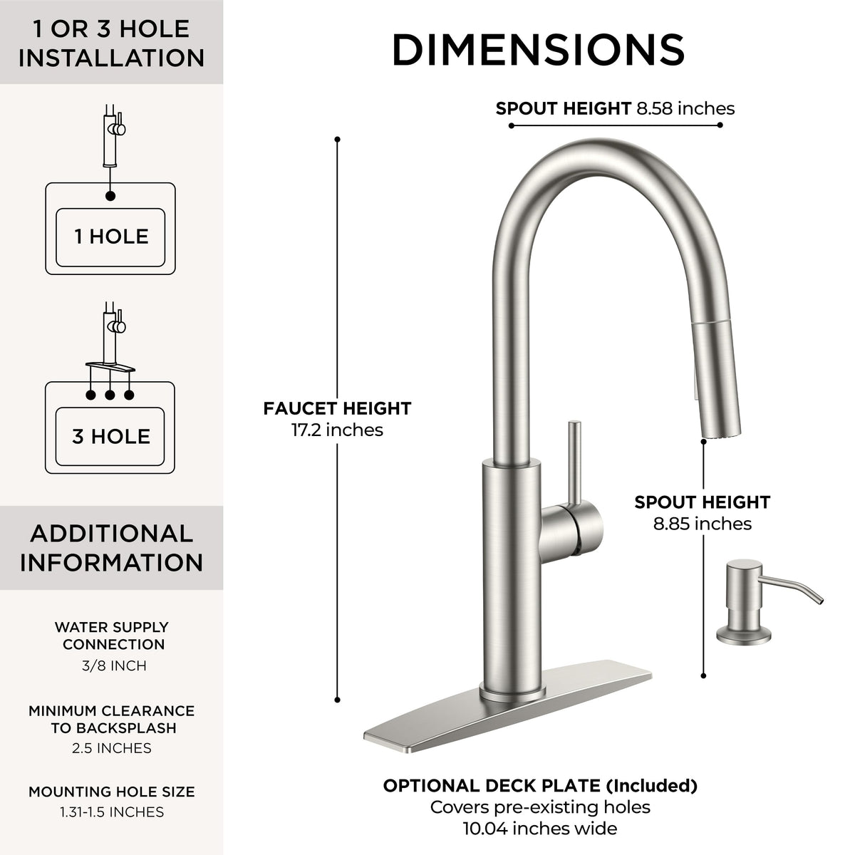 FORIOUS pull-down sprayer faucet enabling flexible rinsing across the sink.