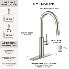 FORIOUS pull-down sprayer faucet enabling flexible rinsing across the sink.