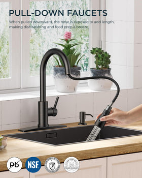 FORIOUS soap dispenser integrated faucet for quick hand washing