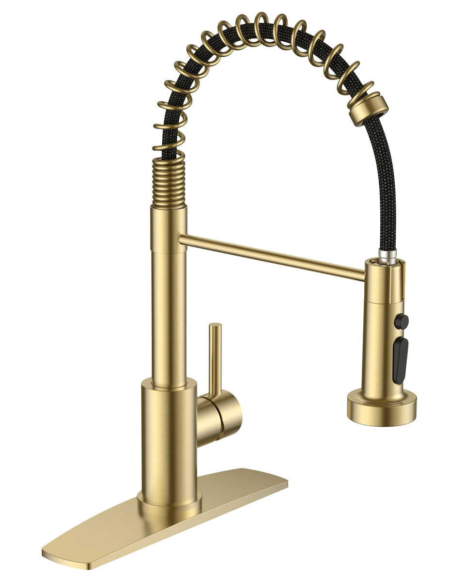 FORIOUS kitchen faucet spray sprayer in gold, offering versatile modes for quick tasks.