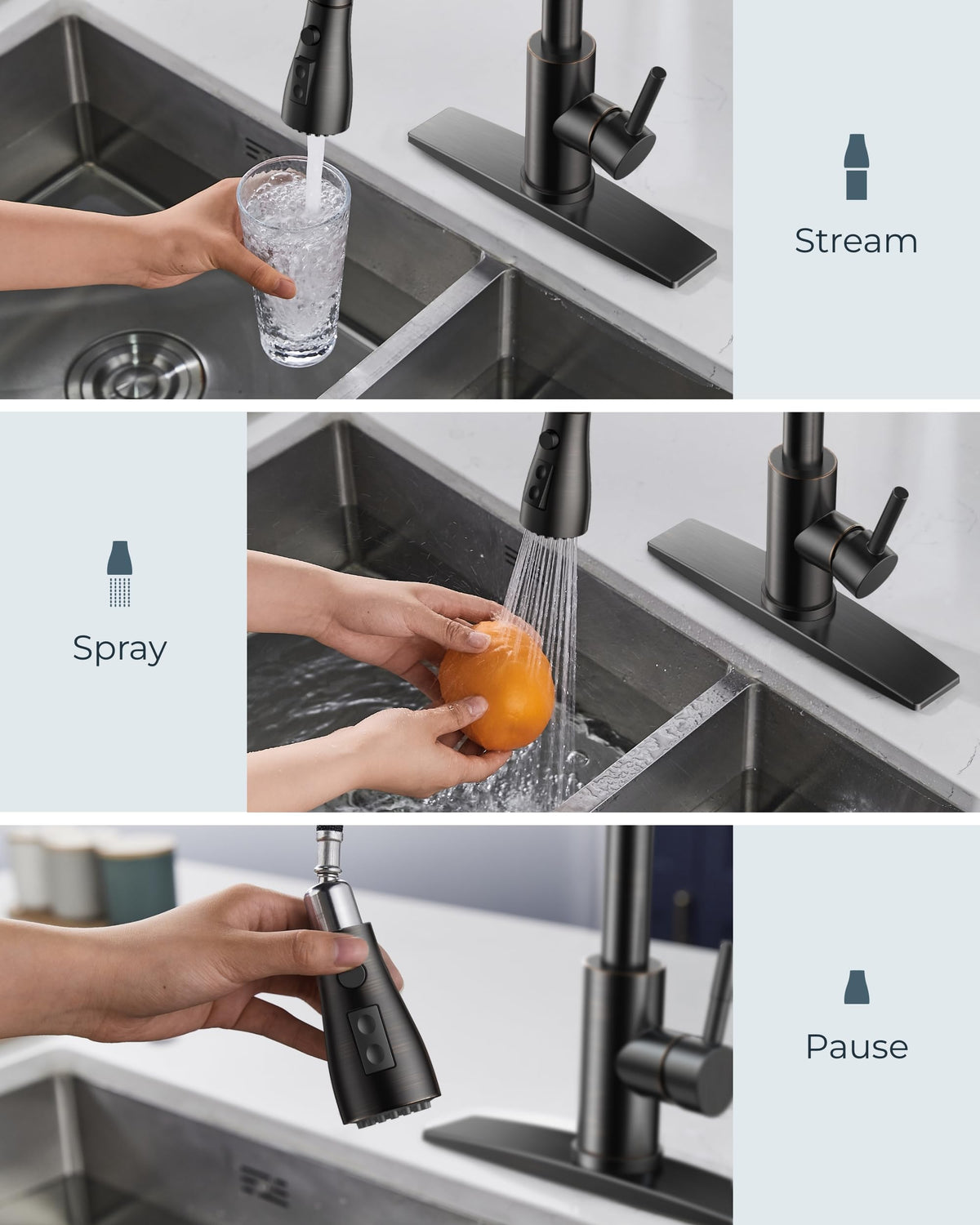 FORIOUS faucet swivel head provides flexible water control