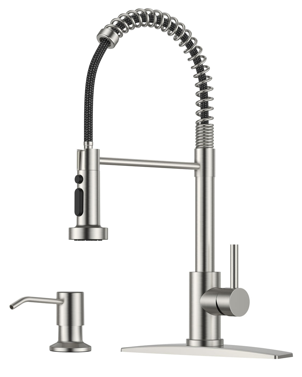 FORIOUS kitchen faucet with pull-down sprayer for flexible reach in sink tasks