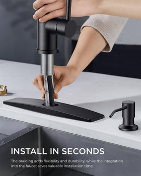 FORIOUS faucet offers three spray settings for varied kitchen tasks