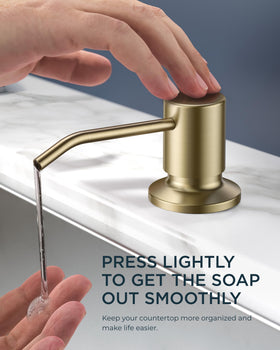 Forious gold stainless steel finish adds modern farmhouse style.
