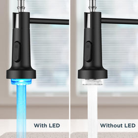 FORIOUS LED color-changing light reveals water temperature for safer operation.