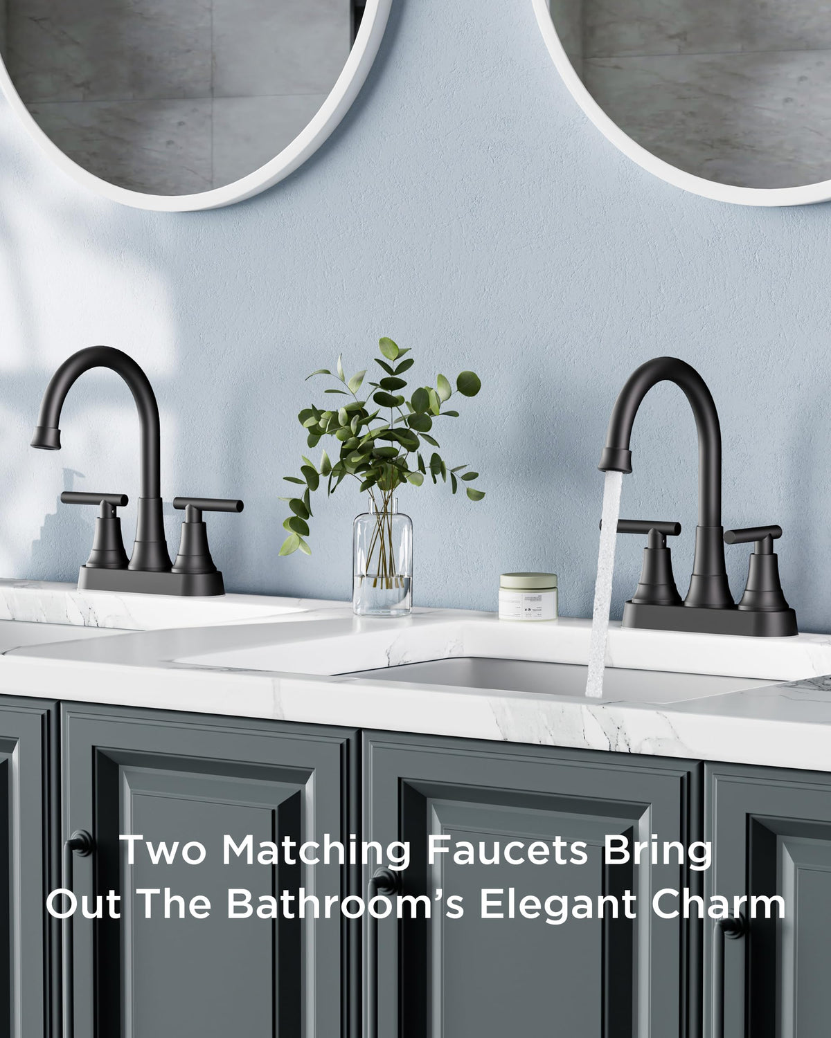 FORIOUS matte black bathroom faucet 4-inch centerset for simple DIY install
