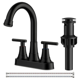 FORIOUS matte black faucet with 4-inch centerset design for easy mounting