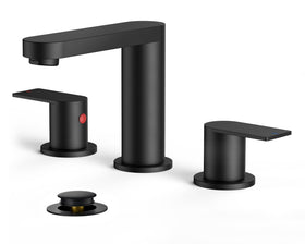 FORIOUS matte black bathroom faucet with 8-inch widespread; stylish and reliable for daily use.