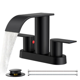 FORIOUS matte black faucet with waterfall spout for a contemporary daily routine.