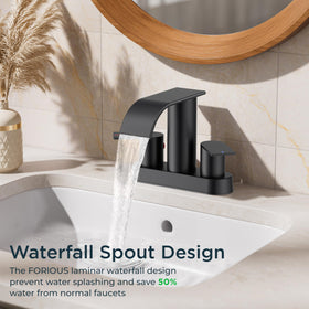 FORIOUS matte black finish complements bathroom vanity and decor styles.