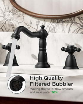 FORIOUS matte black pop-up drain close-up for a clean sink appearance