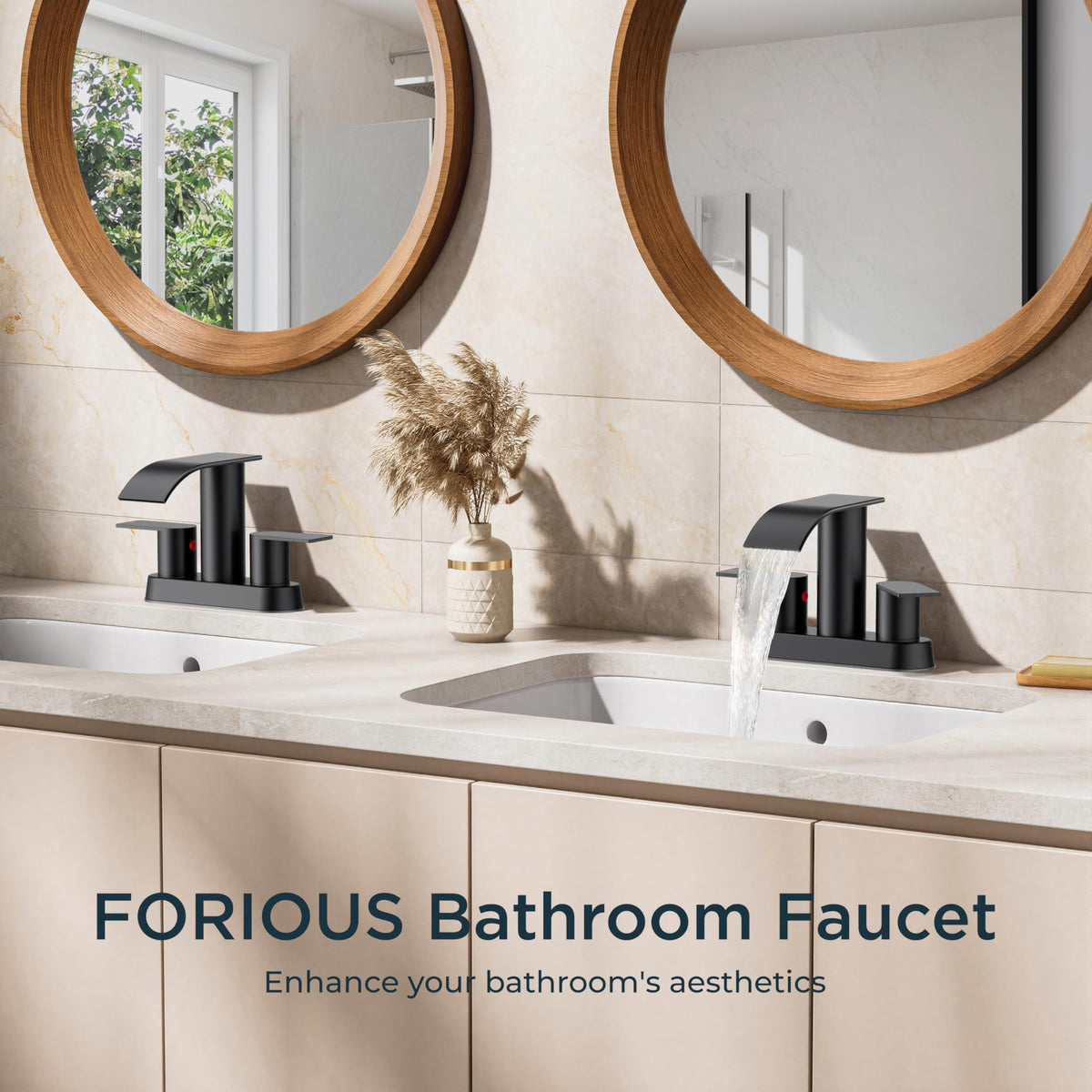 FORIOUS metal pop-up drain included for debris filtering and easy maintenance.