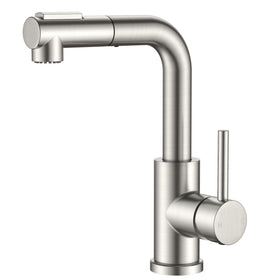 FORIOUS modern bar sink faucet with brushed nickel finish enhances small spaces