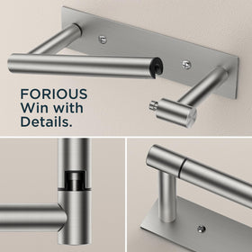 FORIOUS one-piece design toilet paper holder complements any bathroom decor.