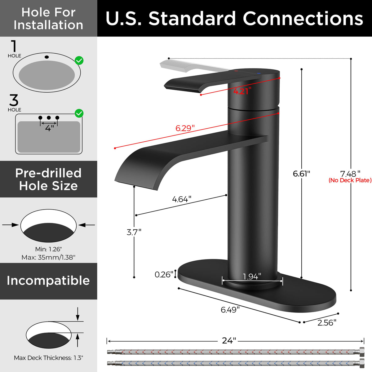 FORIOUS pop up drain included for quick tool-free installation
