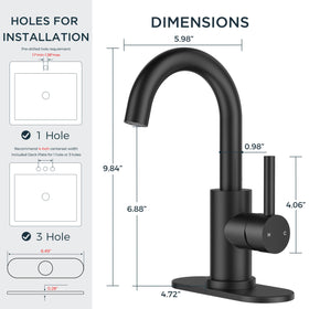 FORIOUS pop-up drain complements the faucet with color-matched finish