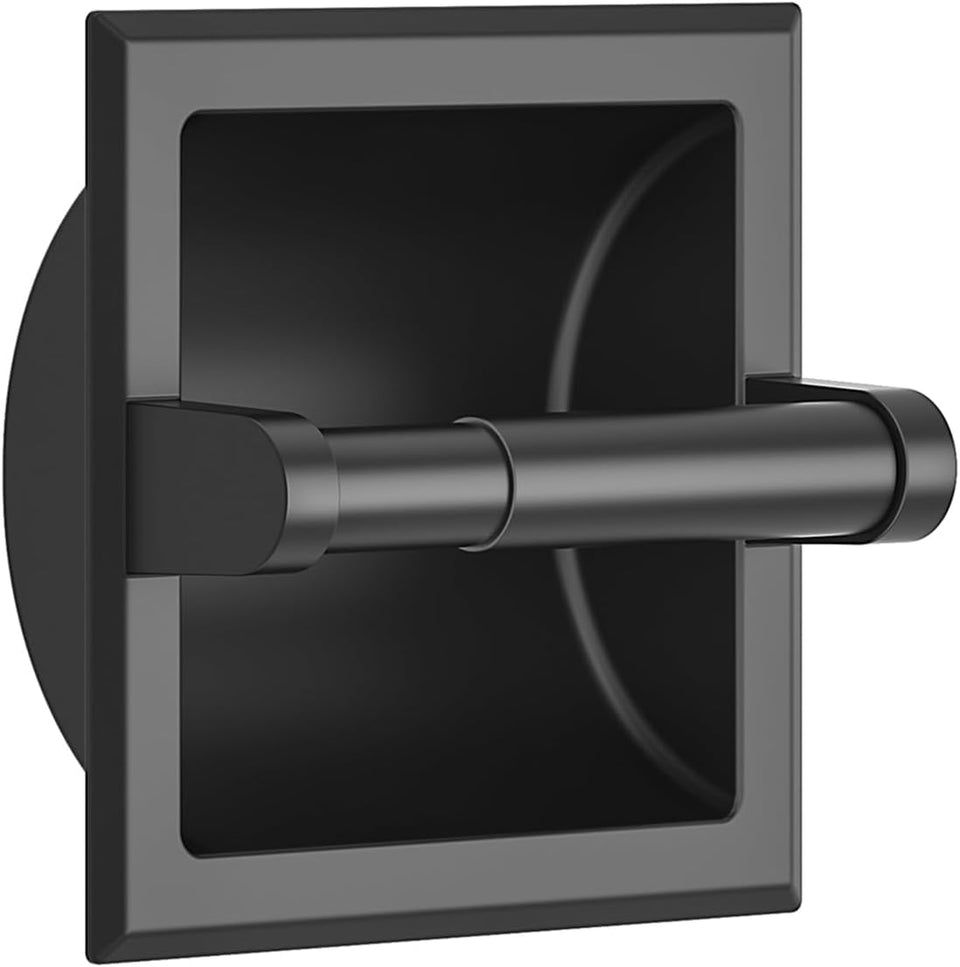 FORIOUS recessed holder front view shows durable stainless steel and secure wall mounting.