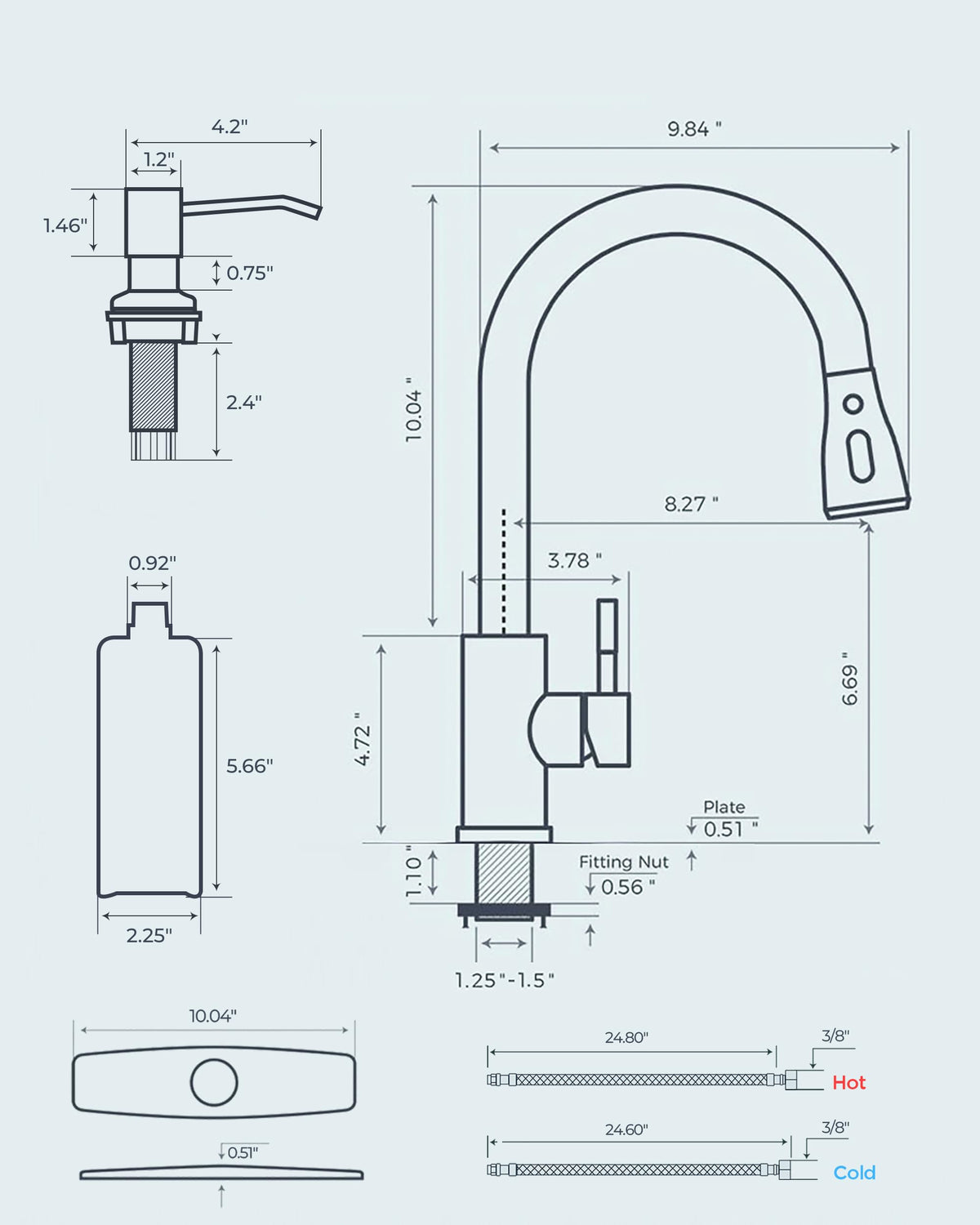 FORIOUS retractable hose provides 360-degree rotation for thorough cleaning around the sink