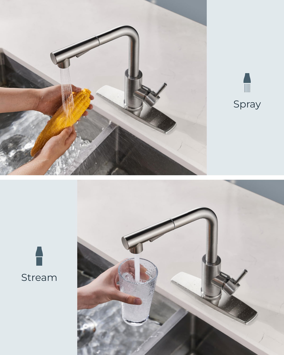 FORIOUS single-handle control enables precise temperature and flow.