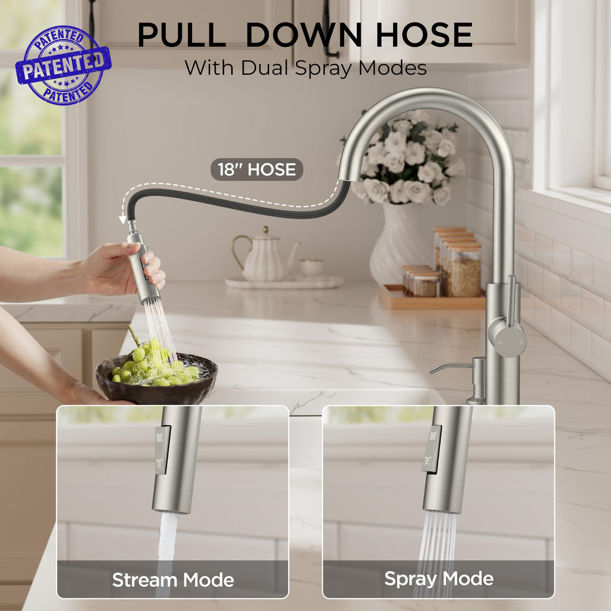 FORIOUS top-refill soap dispenser keeps soap at hand with a slim profile.