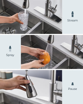FORIOUS faucet offers three spray settings for flexible water control