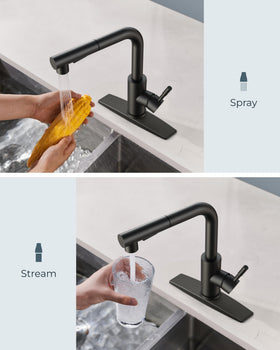 FORIOUS stainless steel single-handle faucet with 360-degree rotation
