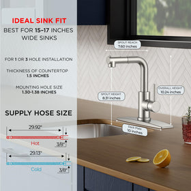 FORIOUS stainless steel single-handle faucet ideal for compact kitchens