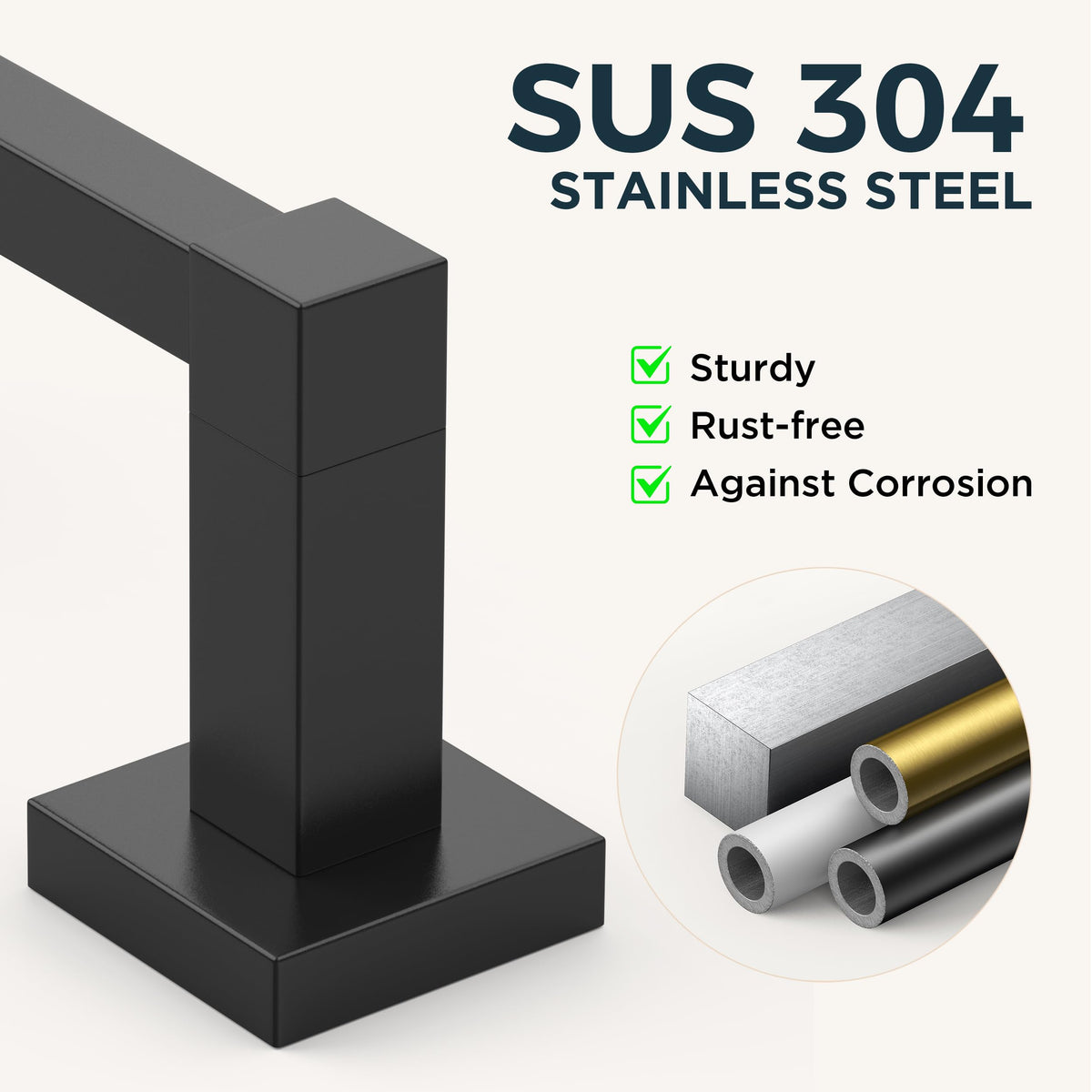 FORIOUS SUS304 stainless steel set offers durable bathroom hardware
