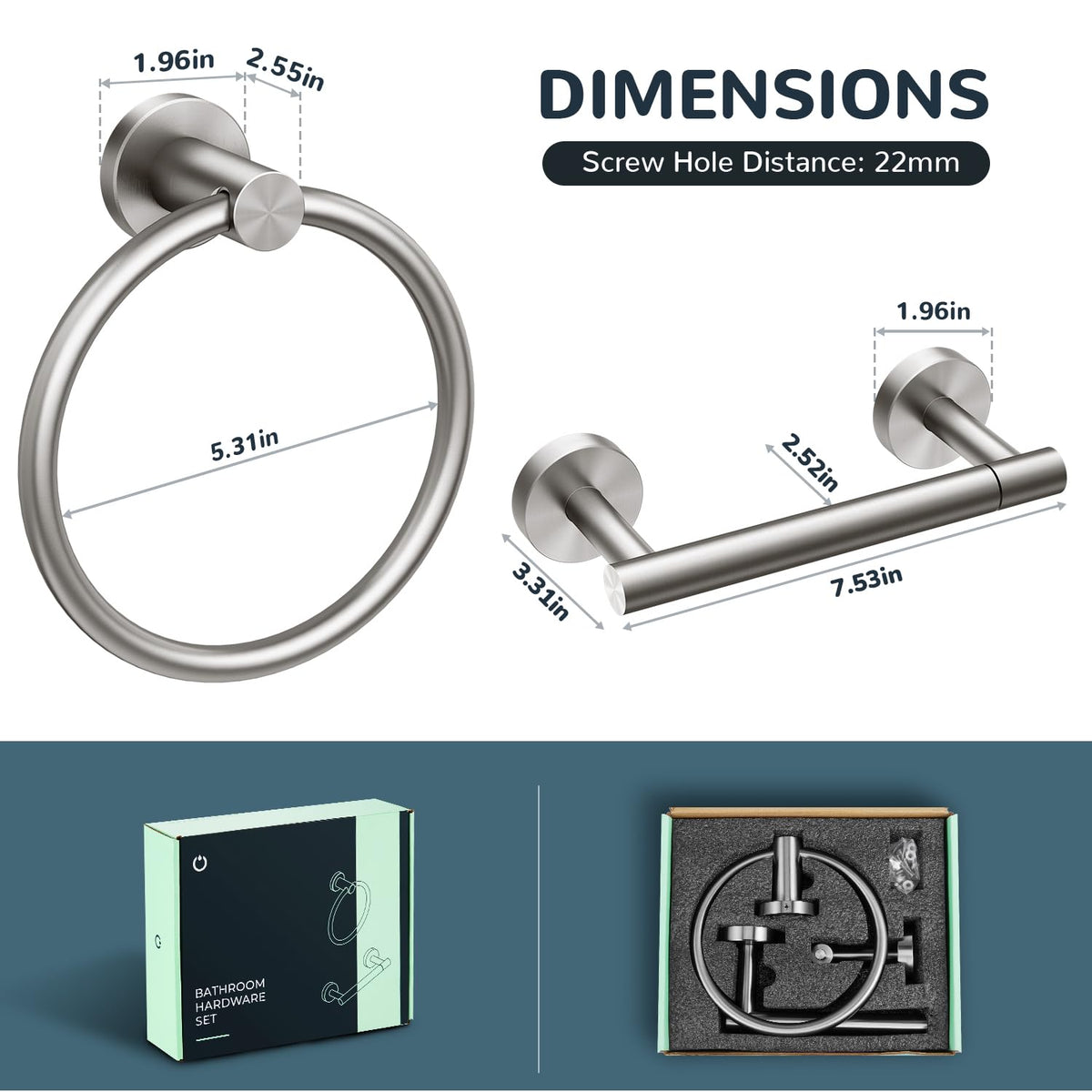 FORIOUS SUS304 stainless steel resists rust in damp bathroom environments.