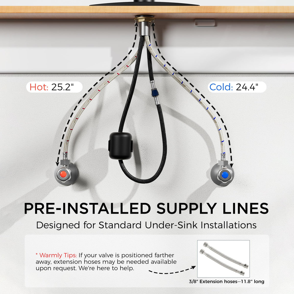 FORIOUS SUS304 stainless steel construction resists corrosion and fingerprints.