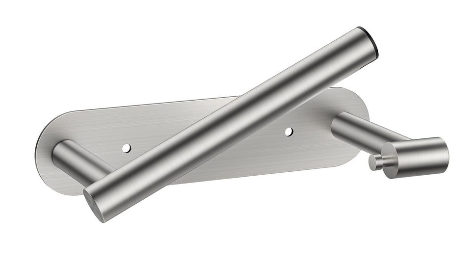 FORIOUS toilet paper holder with brushed nickel finish, stylish and organized.