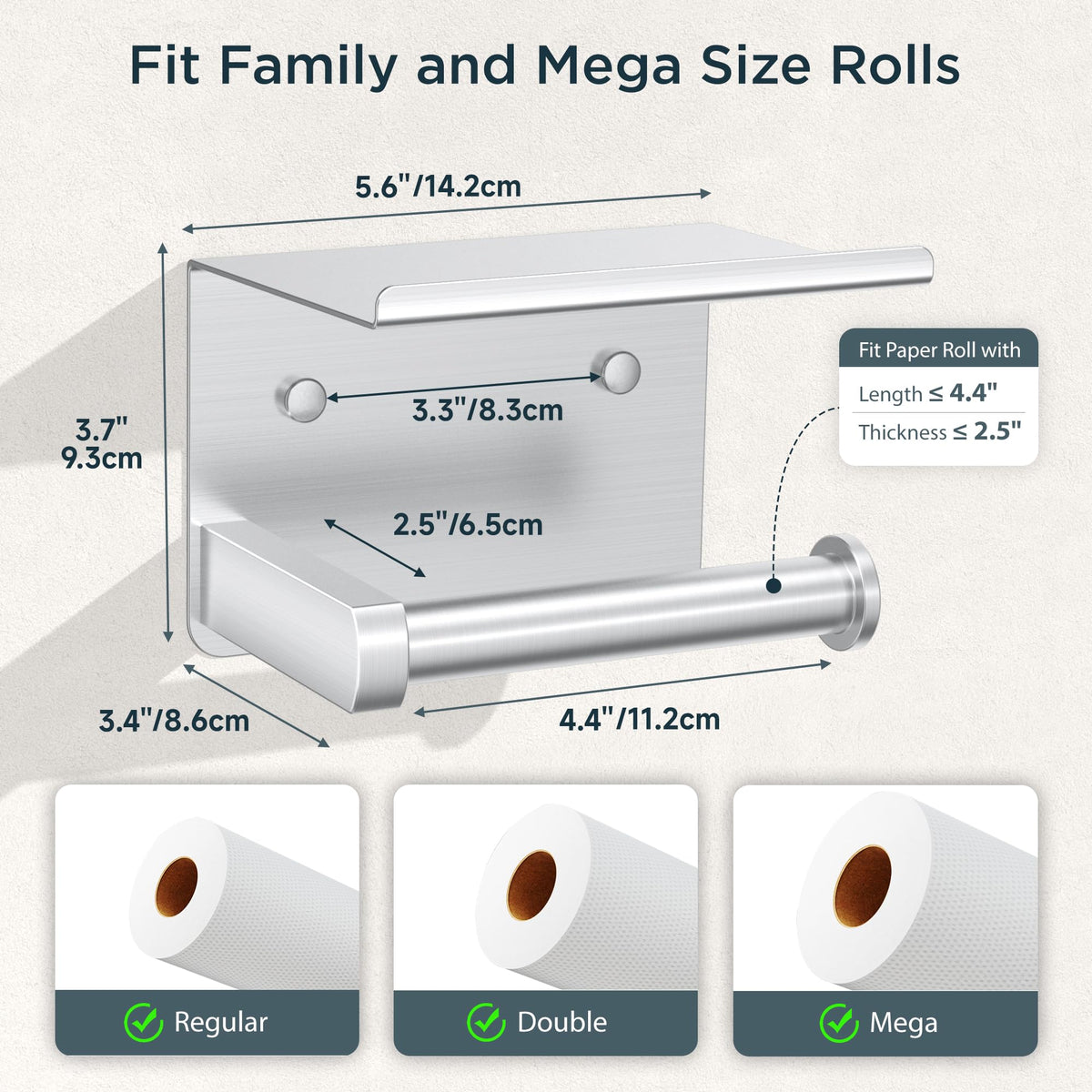 FORIOUS toilet paper holder phone shelf use, keeping your device secure while you multitask.