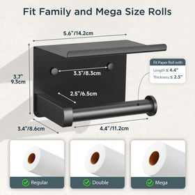 FORIOUS stainless steel shelf holder, curved edge phone nook keeps devices secure.