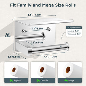 FORIOUS toilet-paper-holder-with-shelf-screw-mount provides sturdy wall installation