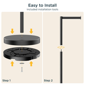 Easy installation with no-drill hardware included