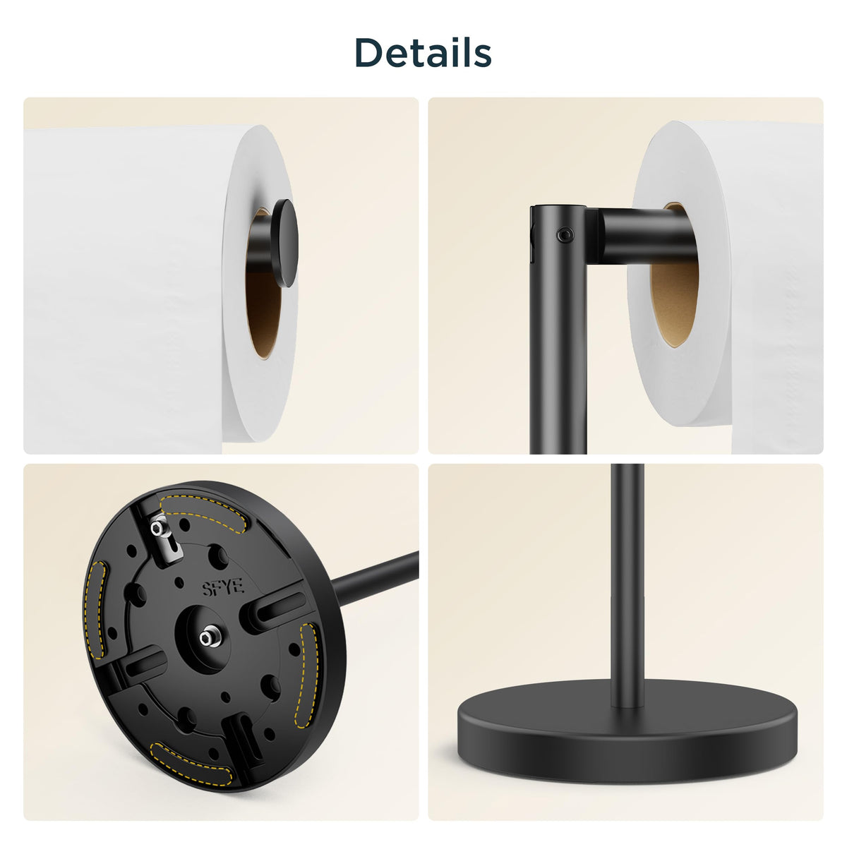 6.5-inch horizontal bar fits most rolls securely