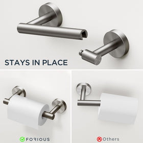 FORIOUS towel ring swivel demonstrates 180-degree adjustability for quick towel access.