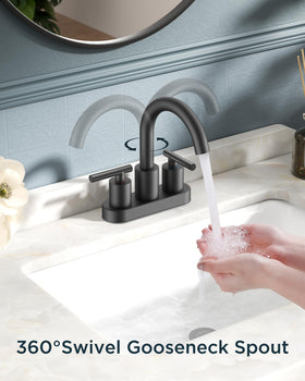 Forious two-handle matte black faucet, easy daily control