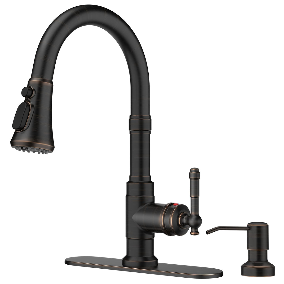 FORIOUS vintage kitchen faucet with bronze finish and high-arc spout for easy pot filling.