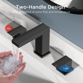 FORIOUS Waterfall Black Faucet matte finish adds modern style.