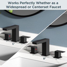 FORIOUS Waterfall Black Faucet valve assembly with durable components.