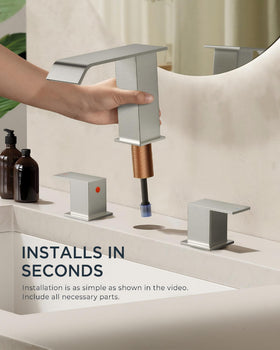 FORIOUS square waterfall spout adds contemporary style and broad water flow