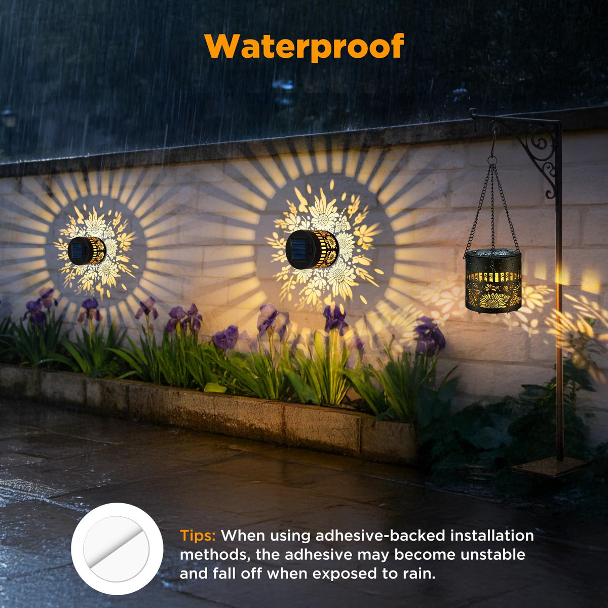 Forlivese solar fence light installation options for versatile mounting.