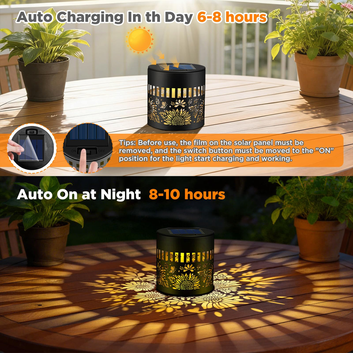 Forlivese solar garden light butterfly cutout brightens garden edges.
