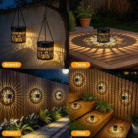 Forlivese solar post light adds outdoor decor on decks and steps.